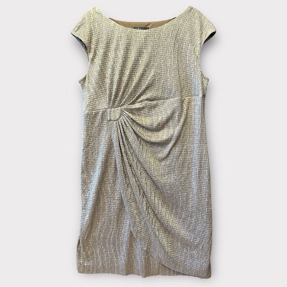 Collection DB‎ Silver Stretch Dress Party Wedding Curvy Belly Hide Plus Sz 20 - Picture 2 of 16